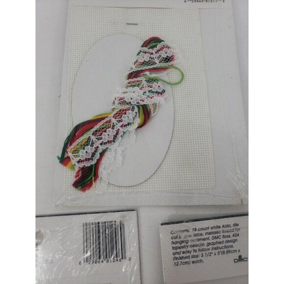 Lace Ornament Kits VTG 1992 Designs For The Needle Candles Kitty Sampler NOS - Picture 16 of 16